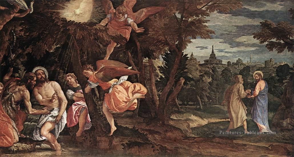 Baptême et Tentation de Ch Renaissance Paolo Veronese Peintures à l'huile